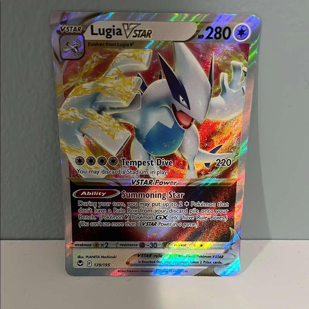 Pokemon Lugia VSTAR Trading Card - Blue, White, Red
